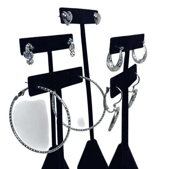 Lot of 5 Silver Tone Pierced Earrings (5838) - Picture 7 of 9